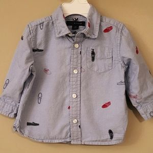 Tommy Hilfiger pale blue cotton button down shirt